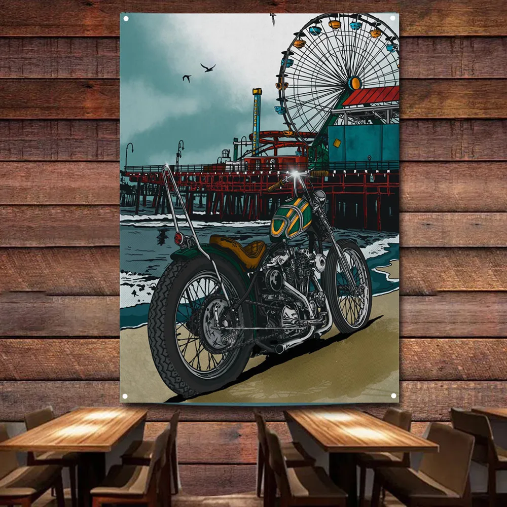 Póster artístico de motociclet - Auto Repair Shop Banners reseña y precio