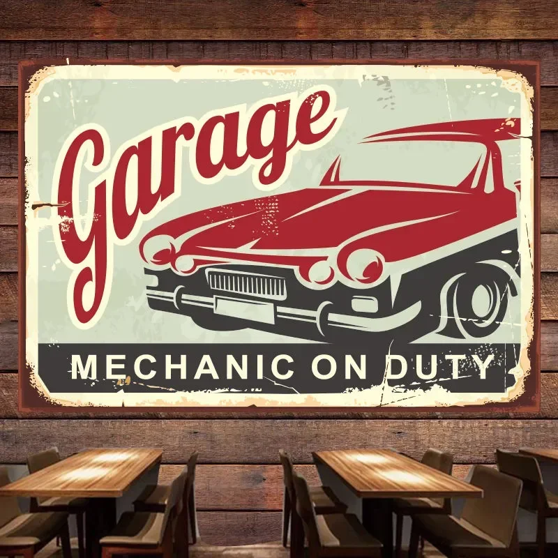 Póster mecánico de coches Vint - Auto Repair Shop Banners reseña y precio